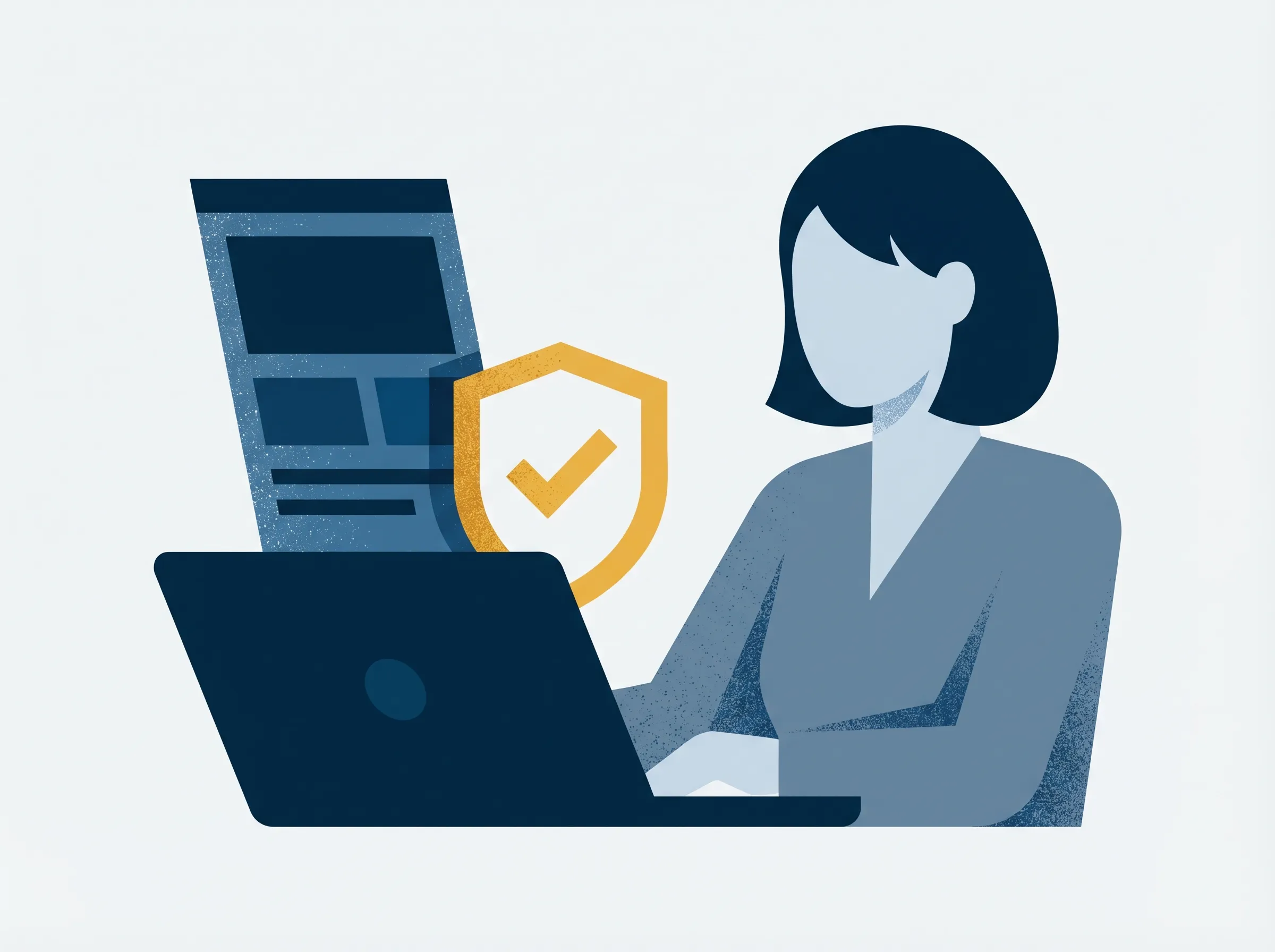 Person browsing Facebook with Ask Arthur protection shield